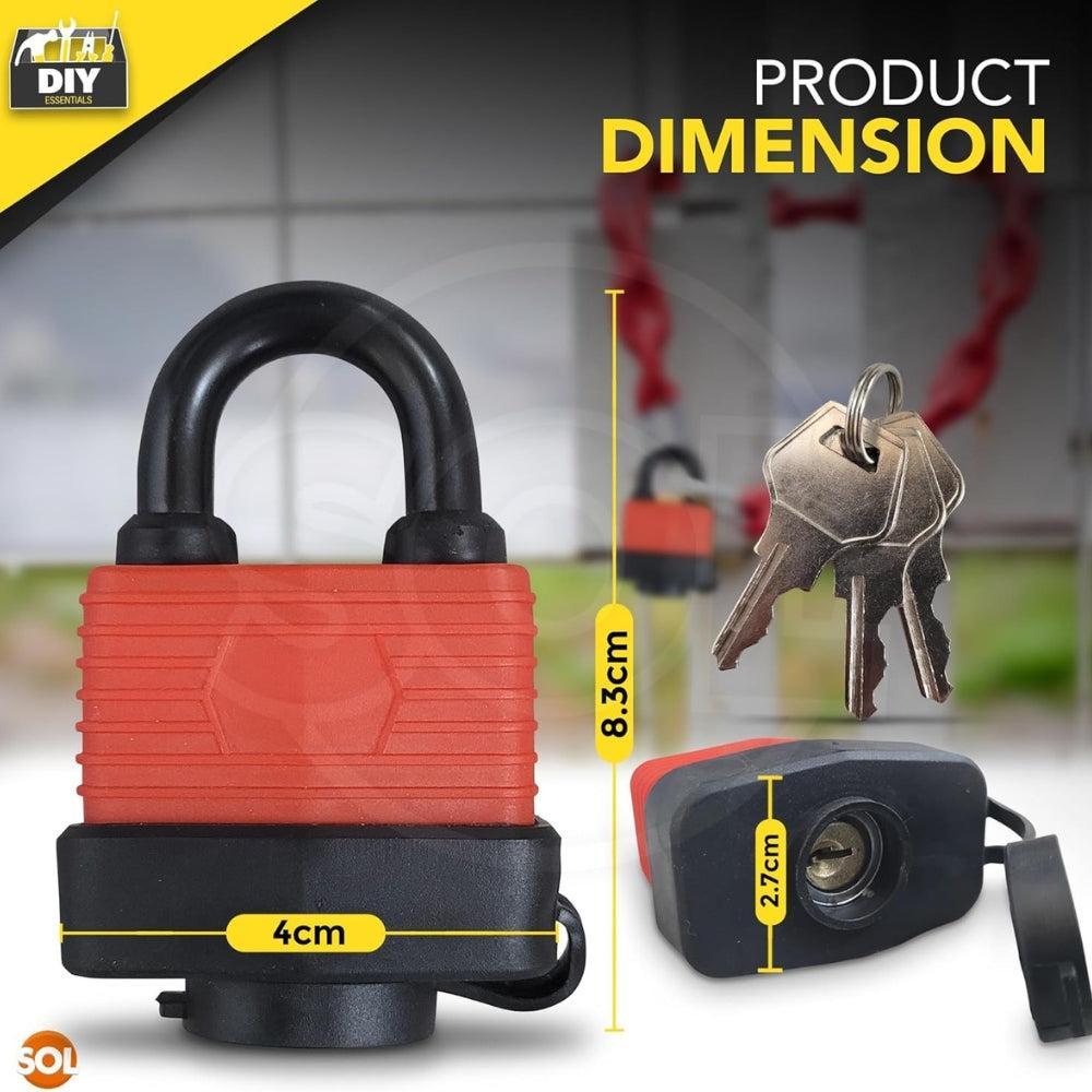 Padlock,Padlocks with Keys Long Handle Ring Key Padlock,Width 40mm50mm60mm75mm, and Anti-Theft Door Lock Locker Lock,2 Keys