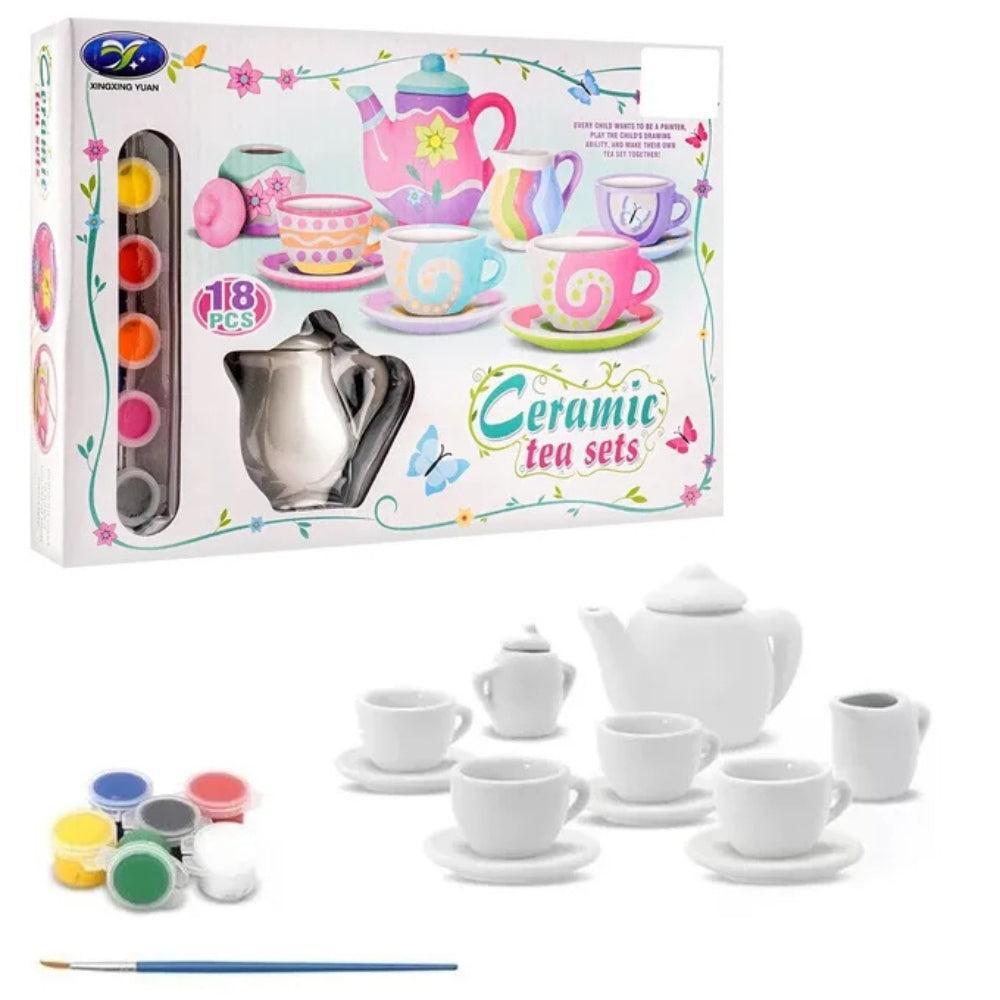 Painted Ceramic Tea Set – 18 pcs set Ceramic Dreamy Tea Set