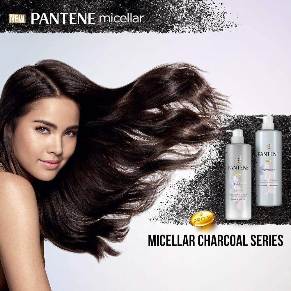 Pantene Micellar Detox & Scalp Cleanse White Charcoal Extract Shampoo, 530Ml.