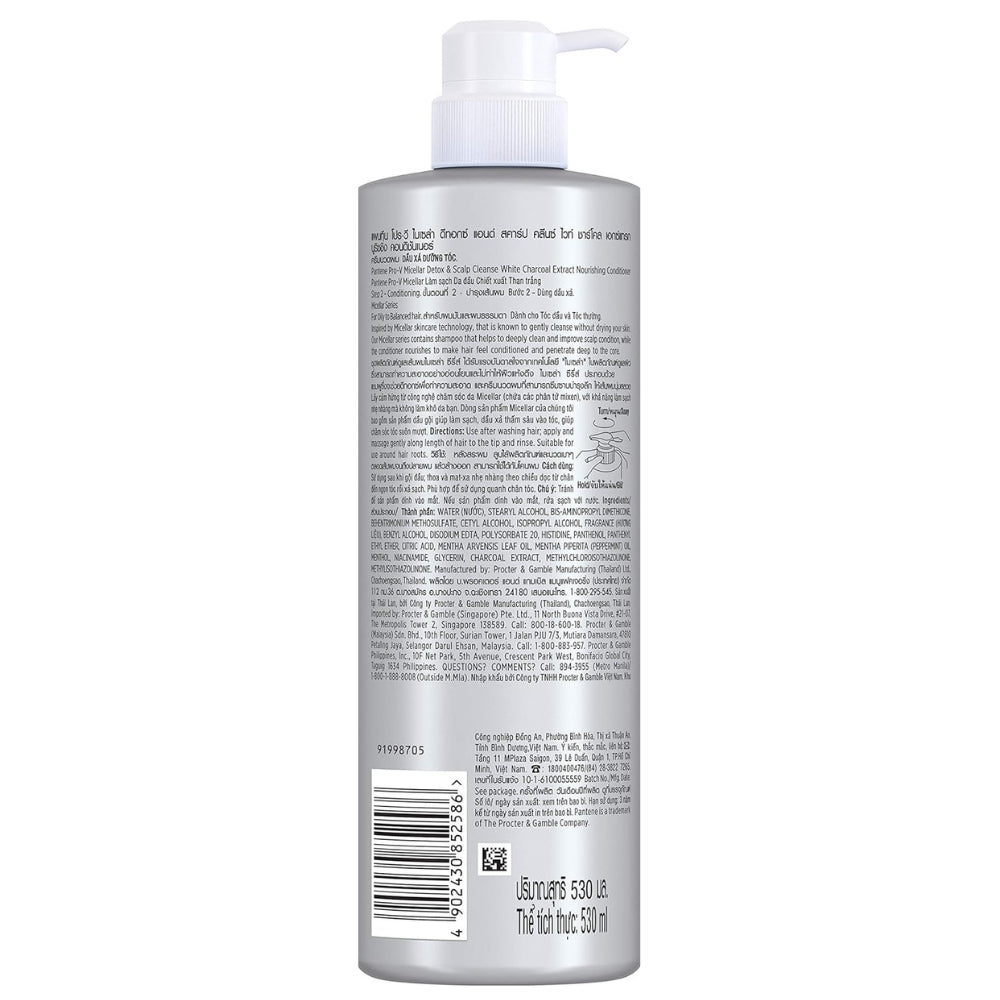 Pantene Pro-V Micellar Charcoal Detox & Scalp Cleanse Conditioner, 530m