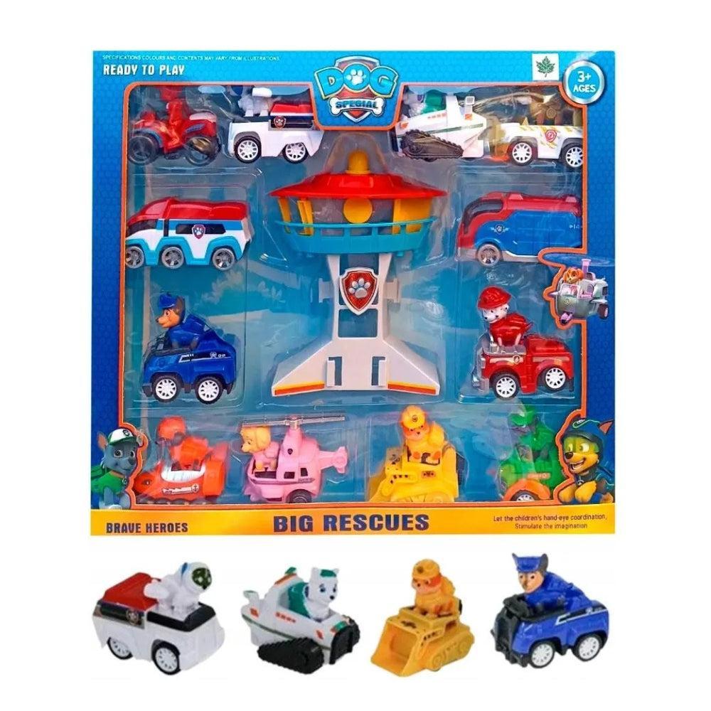 Paw Patrol Base Tower + 12 Motorized Cars Figures