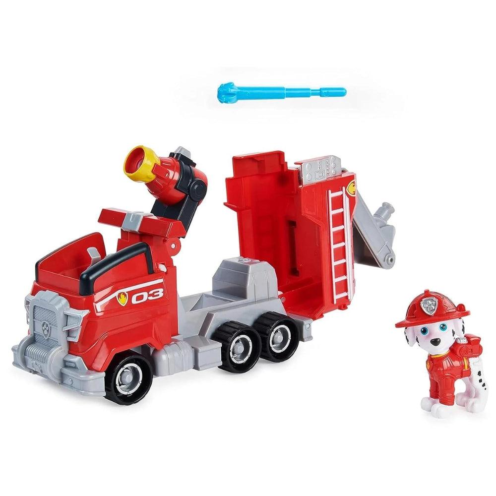 Paw Patrol Marshall Deluxe Movie Transforming Fire Truck Toy Car With Collectible Action Figure