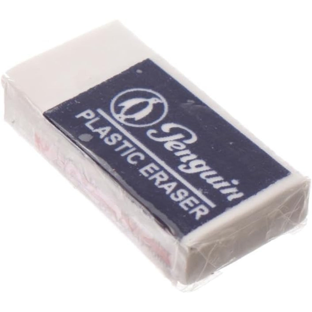 Penguin High Quality Soft Eraser Pack of 20 pcs For School, Office,Drawing - White