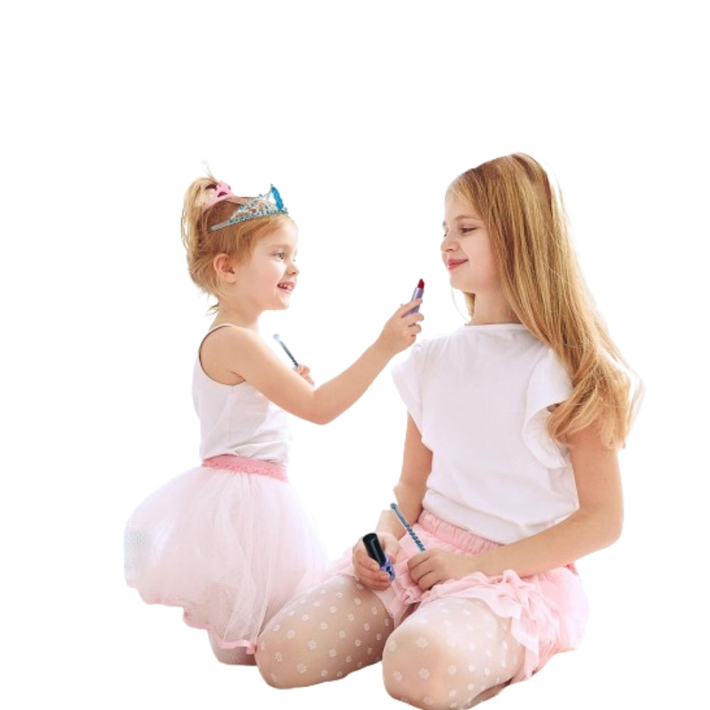 Petite Girls Cosmetics Play Set-Washable & Non Toxic-Princess Real Makeup Kit With Case