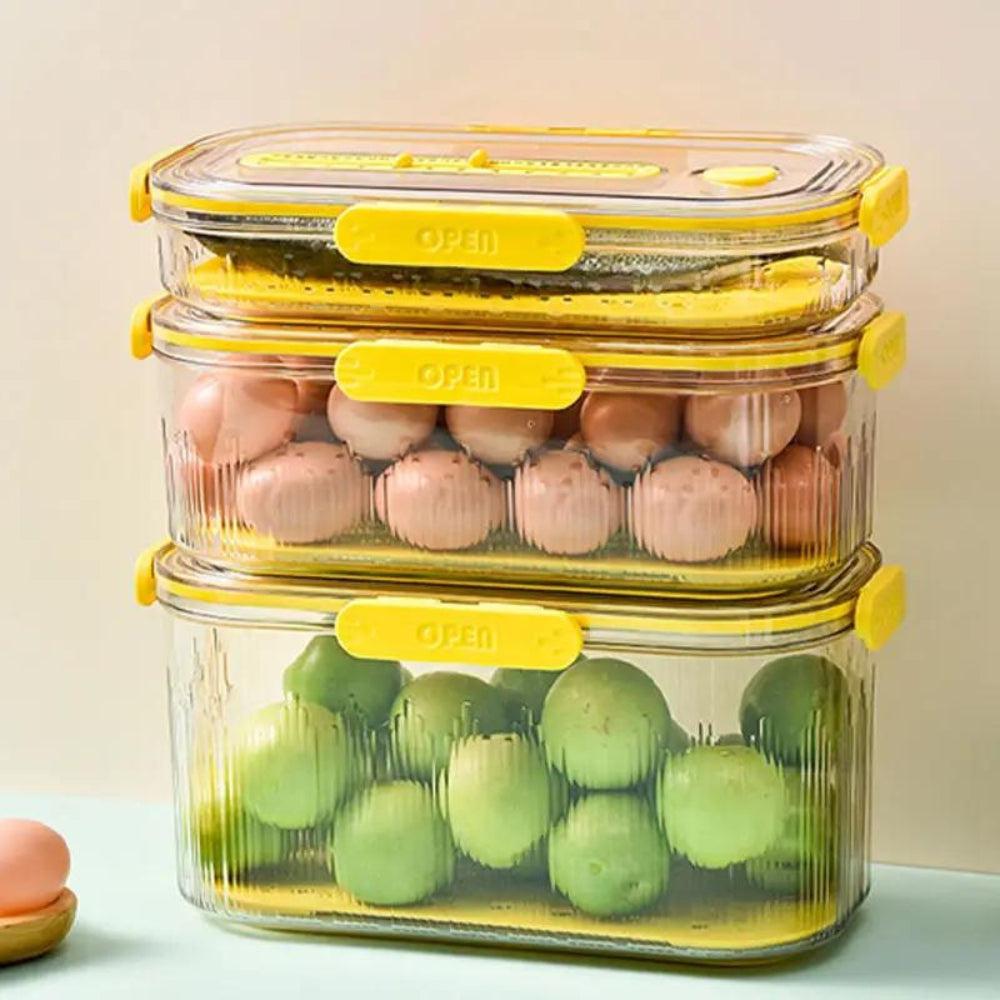 Plastic Fruit And Vegetable Freezer Bins Stackable Kitchen Refrigerator Storage Organizer Transparent Food Container With Lids