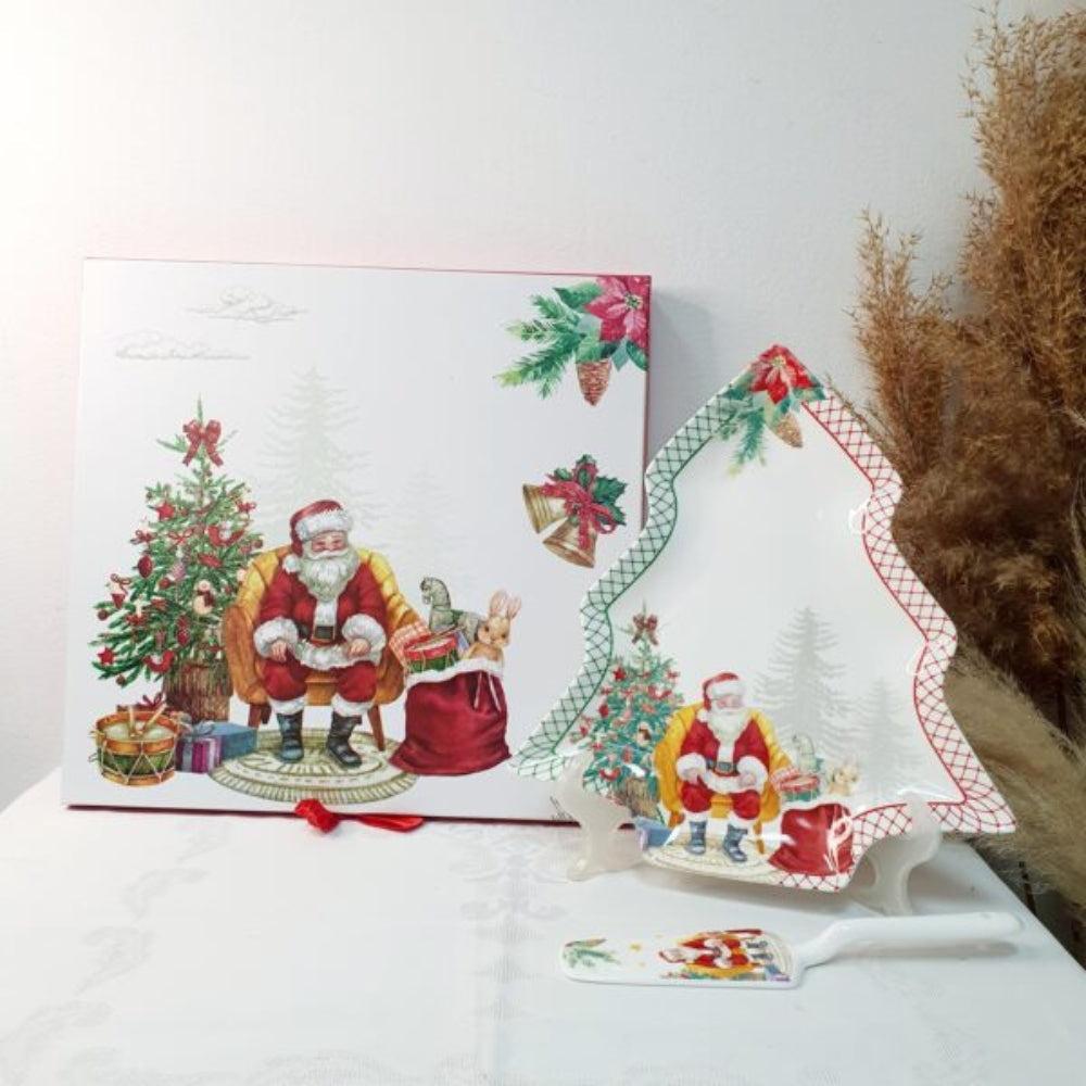 Plate Christmas tree Santa Claus