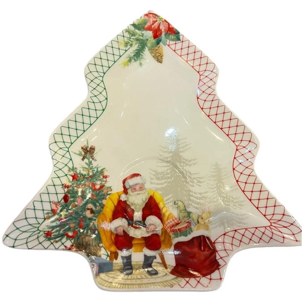 Plate Christmas tree Santa Claus
