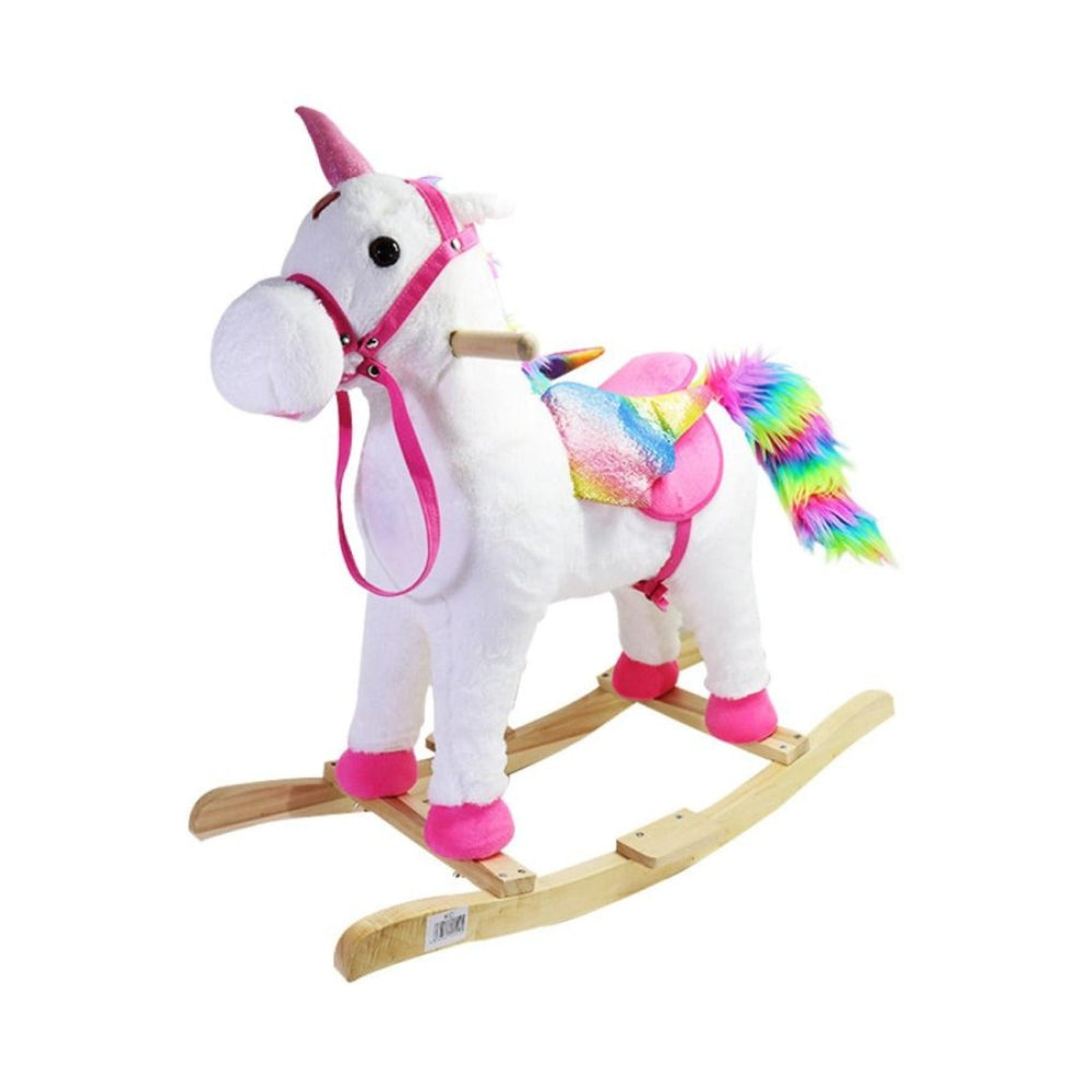 Plush Kids Rocking Unicorn -Ride On With Realistic Sounds And Tail