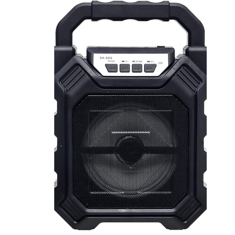 Portable Bluetooth Speaker with USB, AUX,SD Card,Battery and LED Lights Wireless (Black)