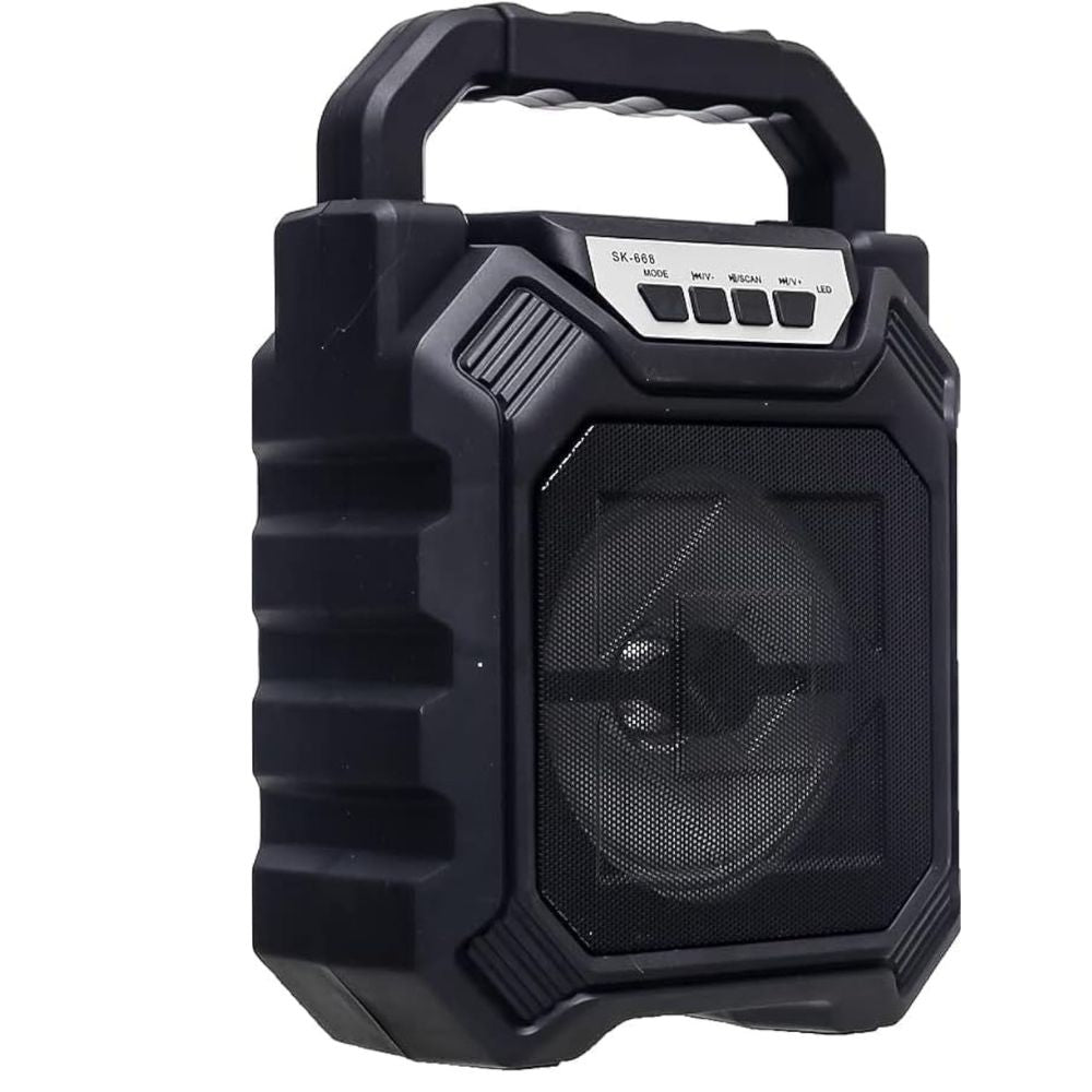 Portable Bluetooth Speaker with USB, AUX,SD Card,Battery and LED Lights Wireless (Black)