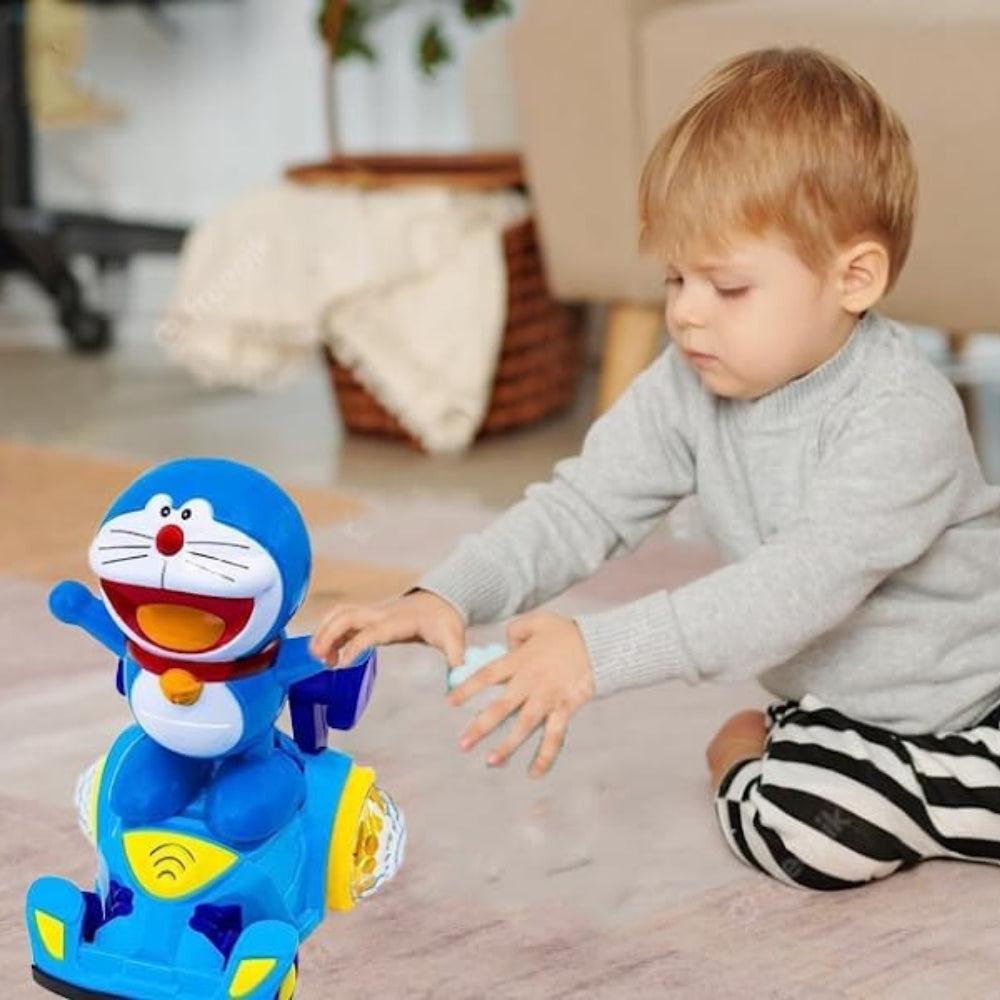 Prancing Unicorn Musical Dancing Doraemon Toys For Kids Age 3-4-5-6 Years 360 Degree Rotation 5D Light & Sound Bump Flashing Action Play Activity Center Early Kid (Multicolor)