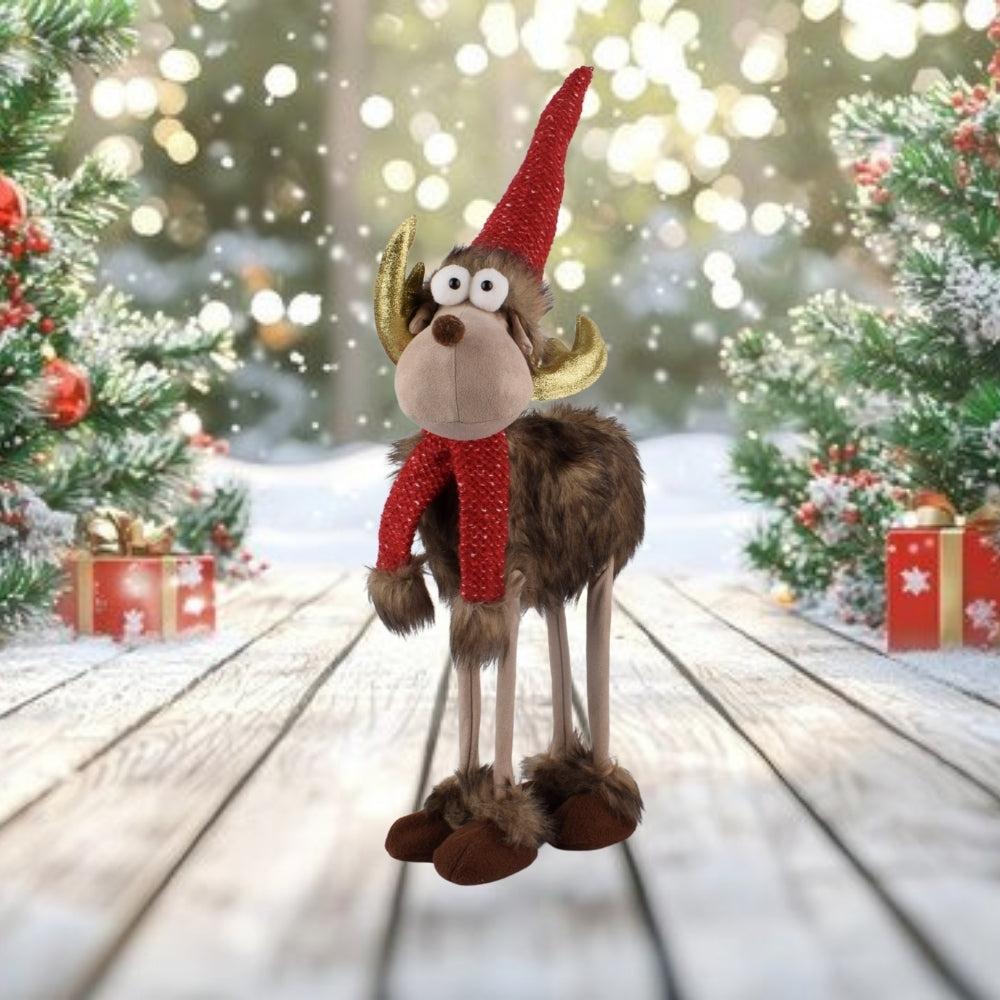 Premium Christmas Reindeer - Winter Elk Figure as Decoration Rack - Cute Christmas Decoration for Room Decoration - Free Standing Figurine on Style Legs - Swedish Ornament