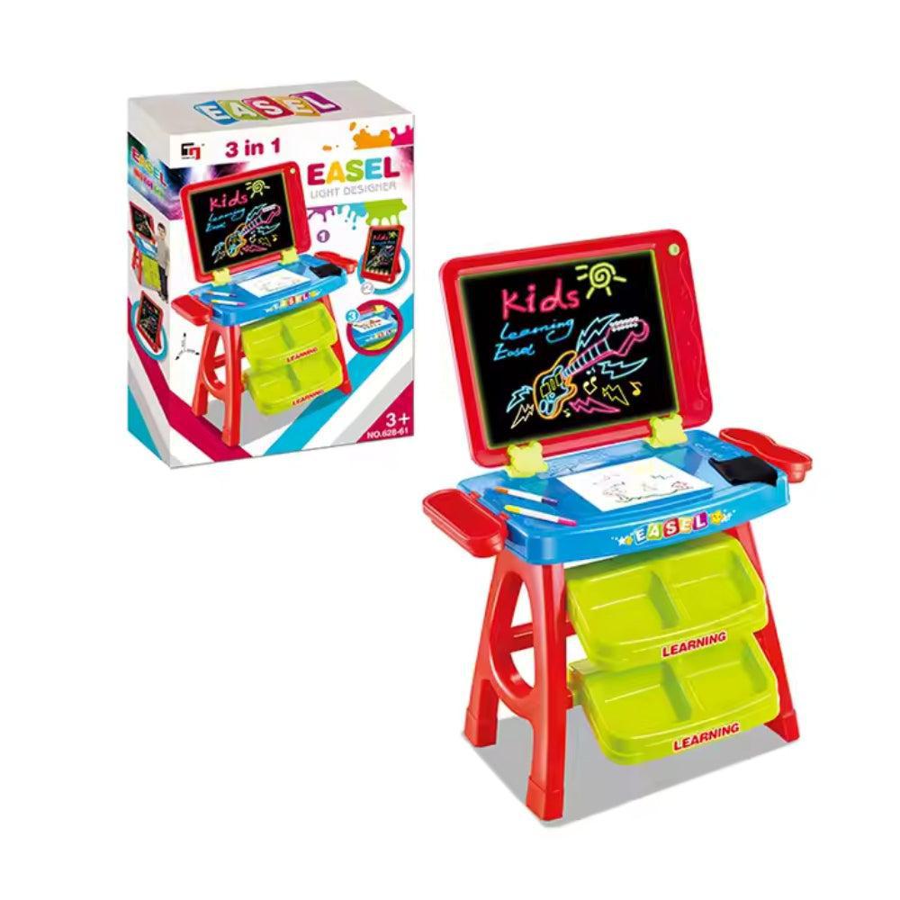 Preschool Educational Toys 3 in 1 3d Led Magic Light Drawing Board for Kids Learning