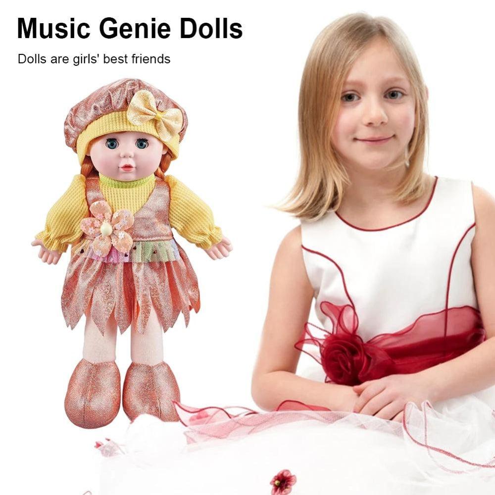 Press Singing Baby Dolls with Elegant Evening Dress Cute Girl Doll Toy Music Girl Figure Model For Boys Girls For Children Kids