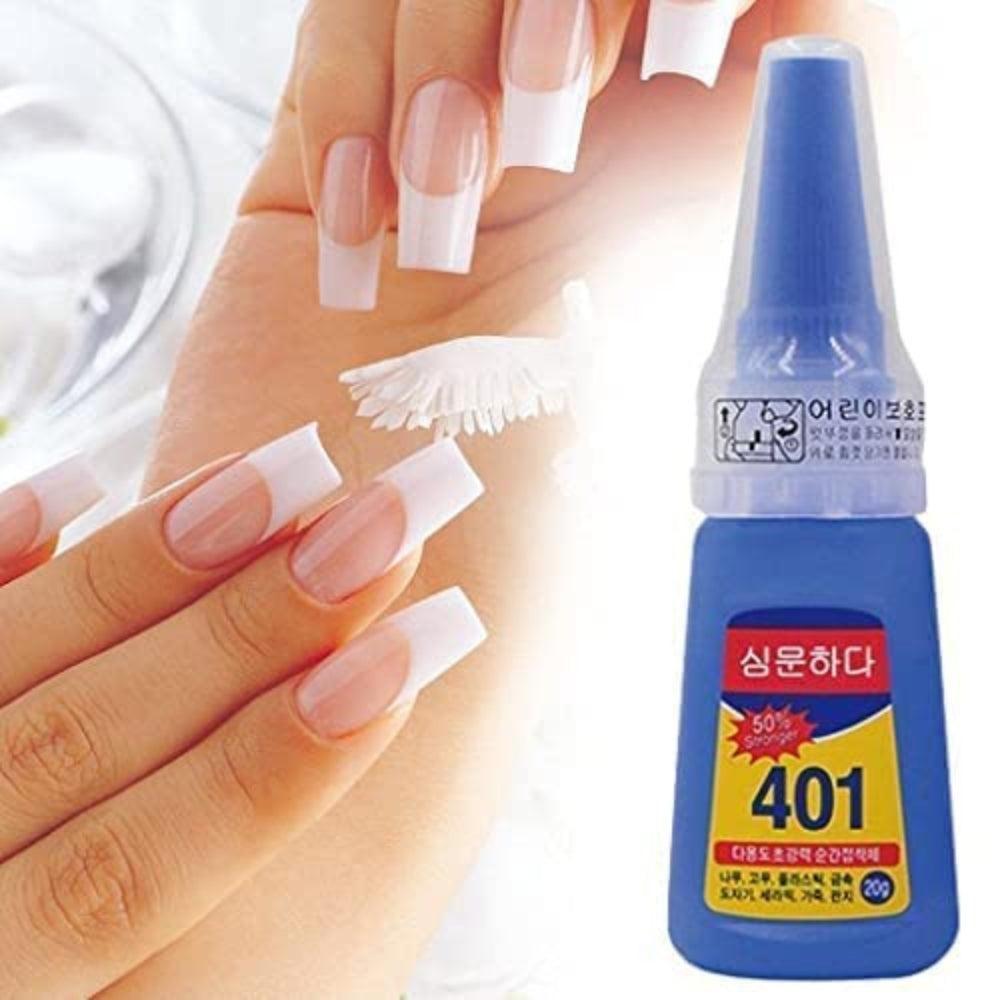 Professional Nail Art Super Glue Stronger 20G Bottle 401 Rapid Fix Handmade Adhesive Quick Dry Quick Sol Ceramic Glass Glue Dye Craft Tool Transparent