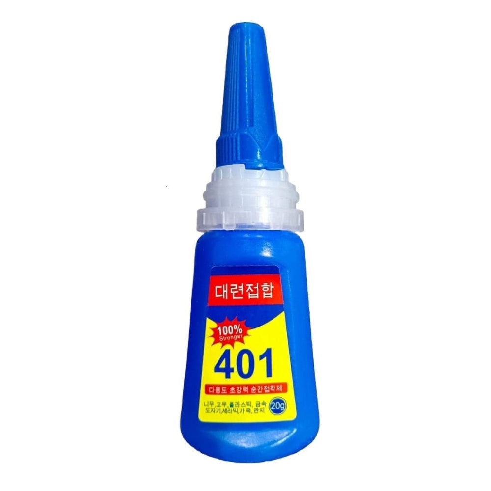 Professional Nail Art Super Glue Stronger 20G Bottle 401 Rapid Fix Handmade Adhesive Quick Dry Quick Sol Ceramic Glass Glue Dye Craft Tool Transparent