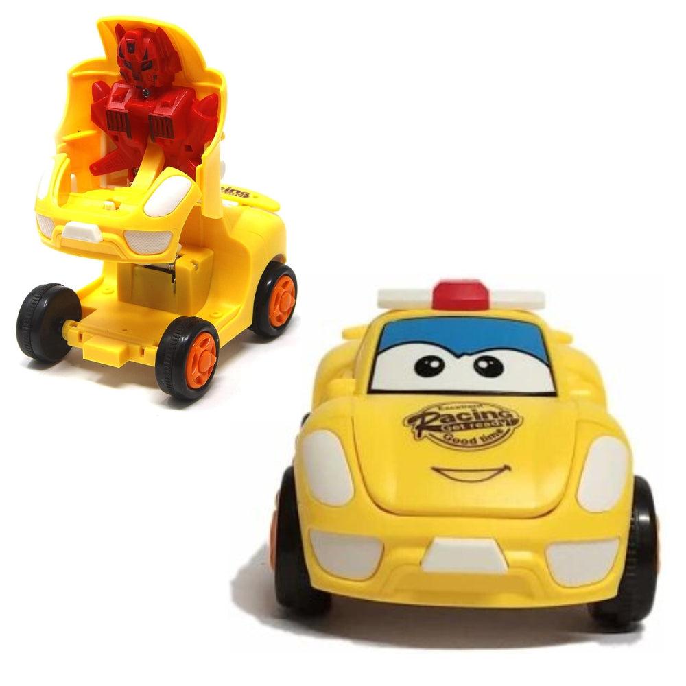 Pull Push Back Action Robot Car Toy - Carton Car