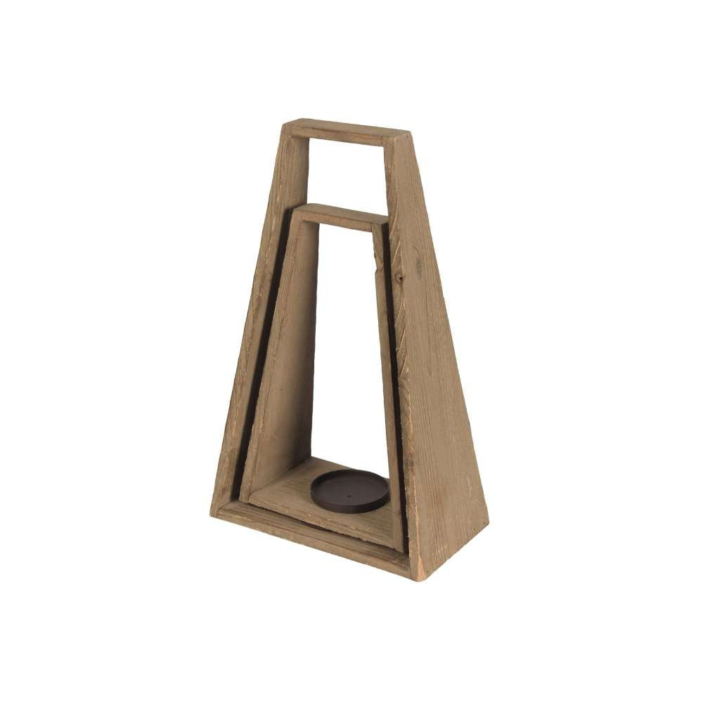 Pyramids Wooden Candlestick