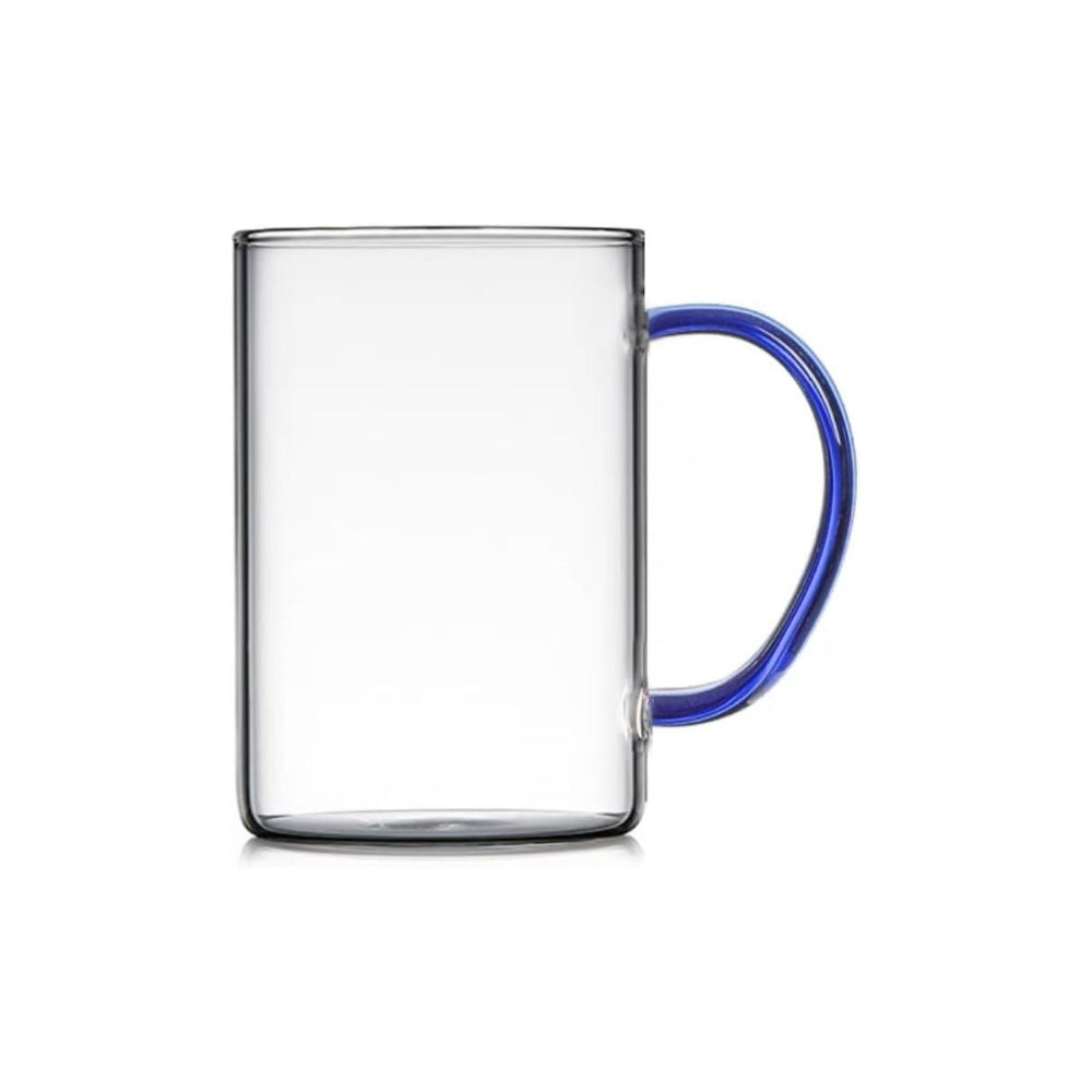 Pyrex Clear Glass Water Cup, Heat Resistant Tea, Coffee, Cappuccino Mug for Hot and Cold Drinks - Multicolor