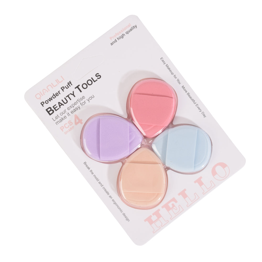 QIANLILI Powder Puff Set – 4-Piece Colorful Makeup Sponges