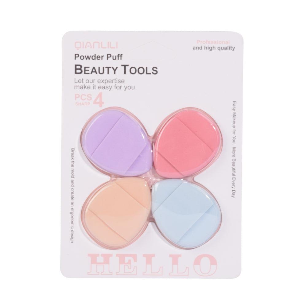 QIANLILI Powder Puff Set – 4-Piece Colorful Makeup Sponges
