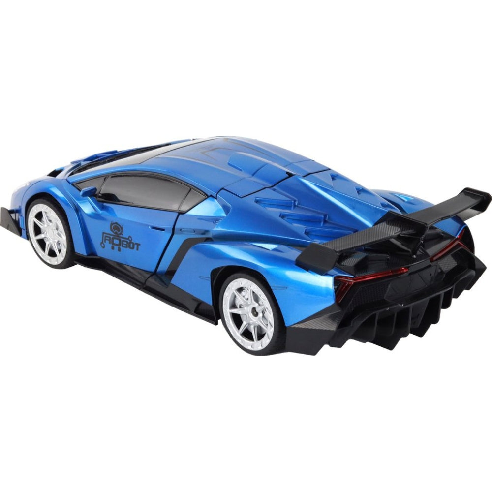RC Car Robot for Kids Transformation Car Toy, Remote Control Deformation Vehicle Model with One Button Transform 360°Rotating Drifting 1:18 Scale, Best for Boys and Girls (Blue)