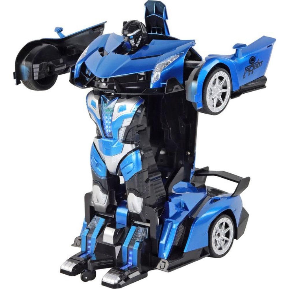 RC Car Robot for Kids Transformation Car Toy, Remote Control Deformation Vehicle Model with One Button Transform 360°Rotating Drifting 1:18 Scale, Best for Boys and Girls (Blue)