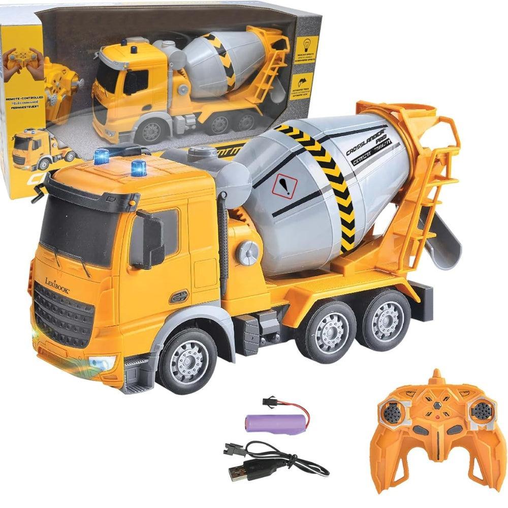 RC Concrete Mixer, Remote Control Router Truck, Lighting Effects, 360° Rotatable Tank, Rechargeable