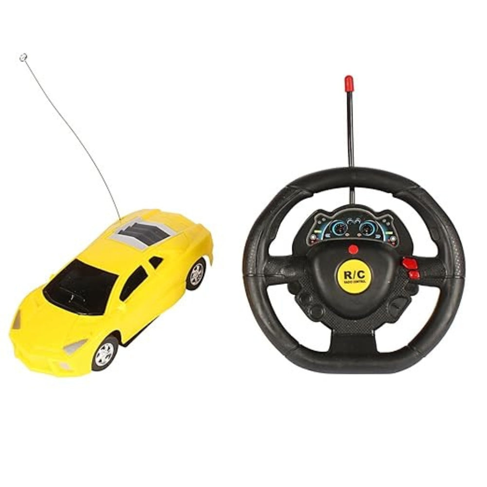 Racer Steering Remote Control Car for Kids (Yellow)