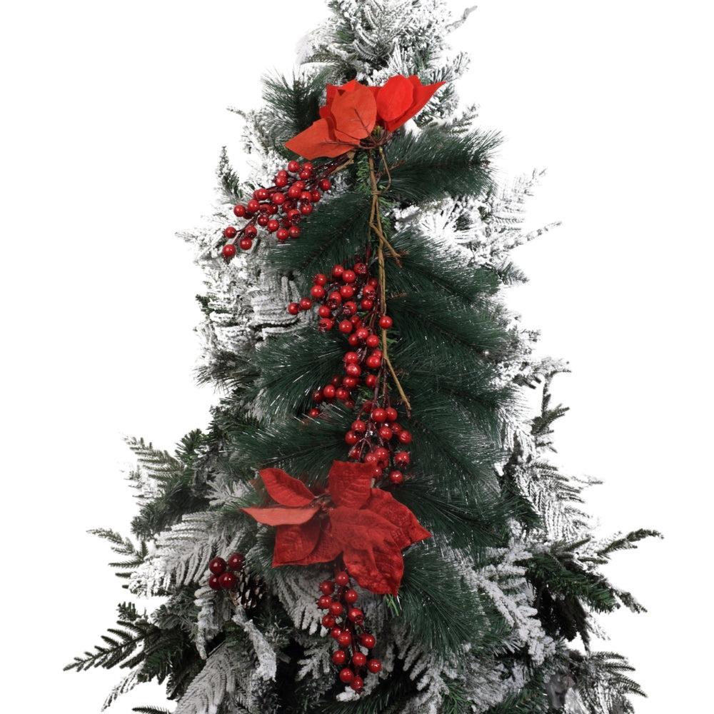 Red Berry and Poinsettia Christmas Decoration