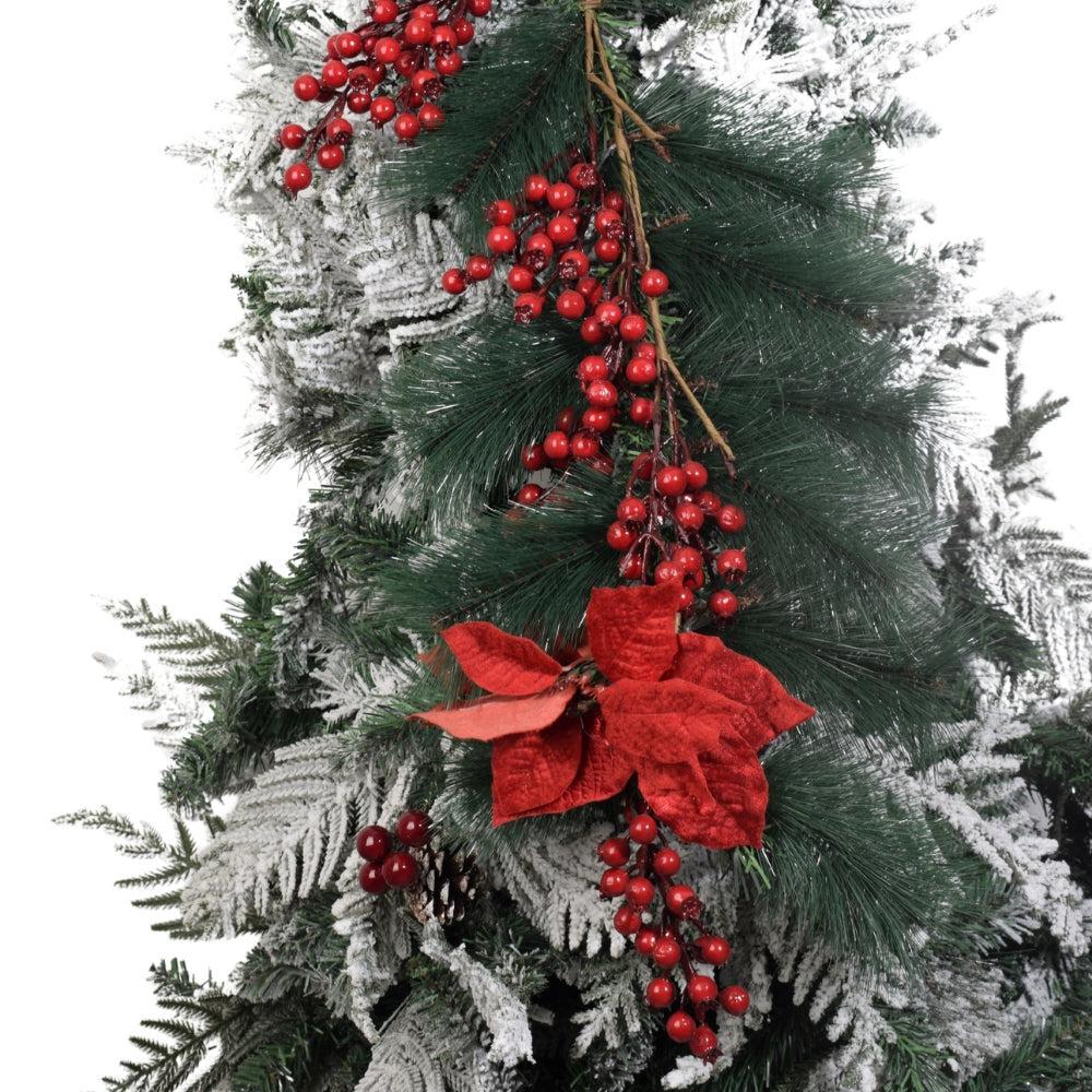 Red Berry and Poinsettia Christmas Decoration
