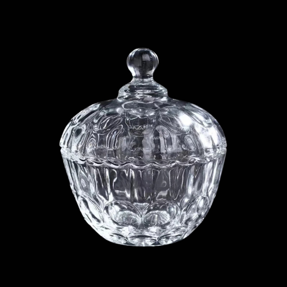 Red Cherry Glass Sugar Bowl