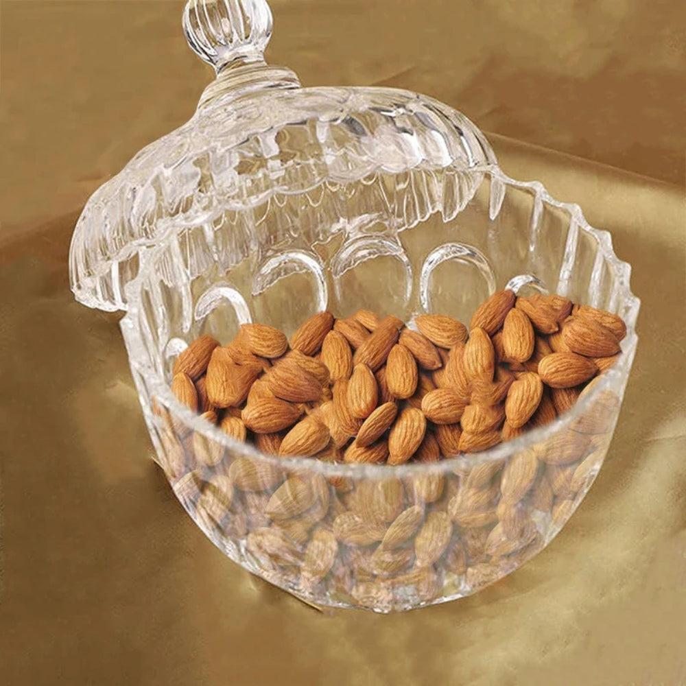 Red Cherry Glass Sugar Bowl