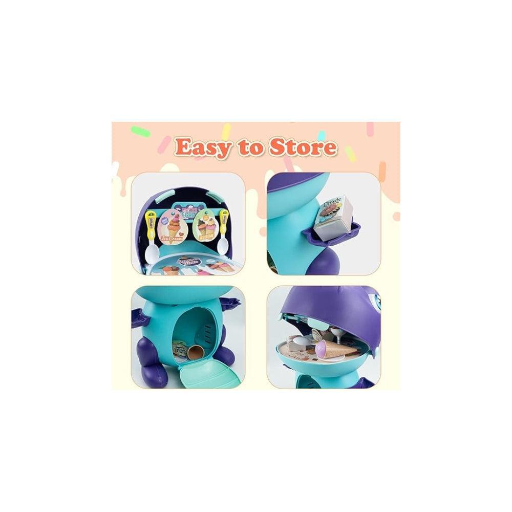 RedCrab Dinosaur Ice Toy Playset, Ice Cream Salon Dinosaur Toy for Kids with 52 Pieces, Role Play Toys Gift Kids, 3 Years, Boys, Girls