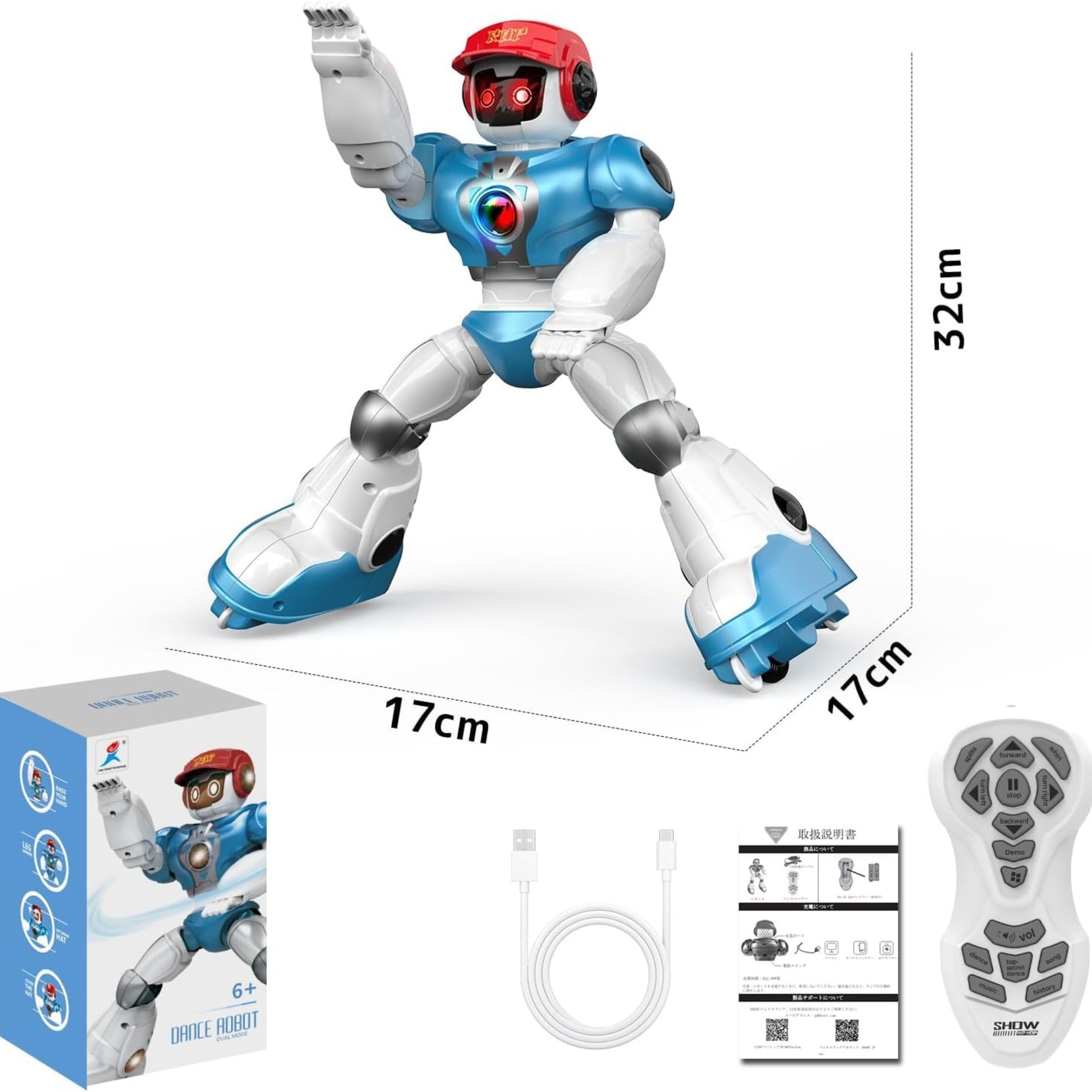 Remote Control Smart Robot RC Control Touch Sensing Multi-Functional Dance Sings Programmable Robot Educational Toy Gift for Boys Girls, White