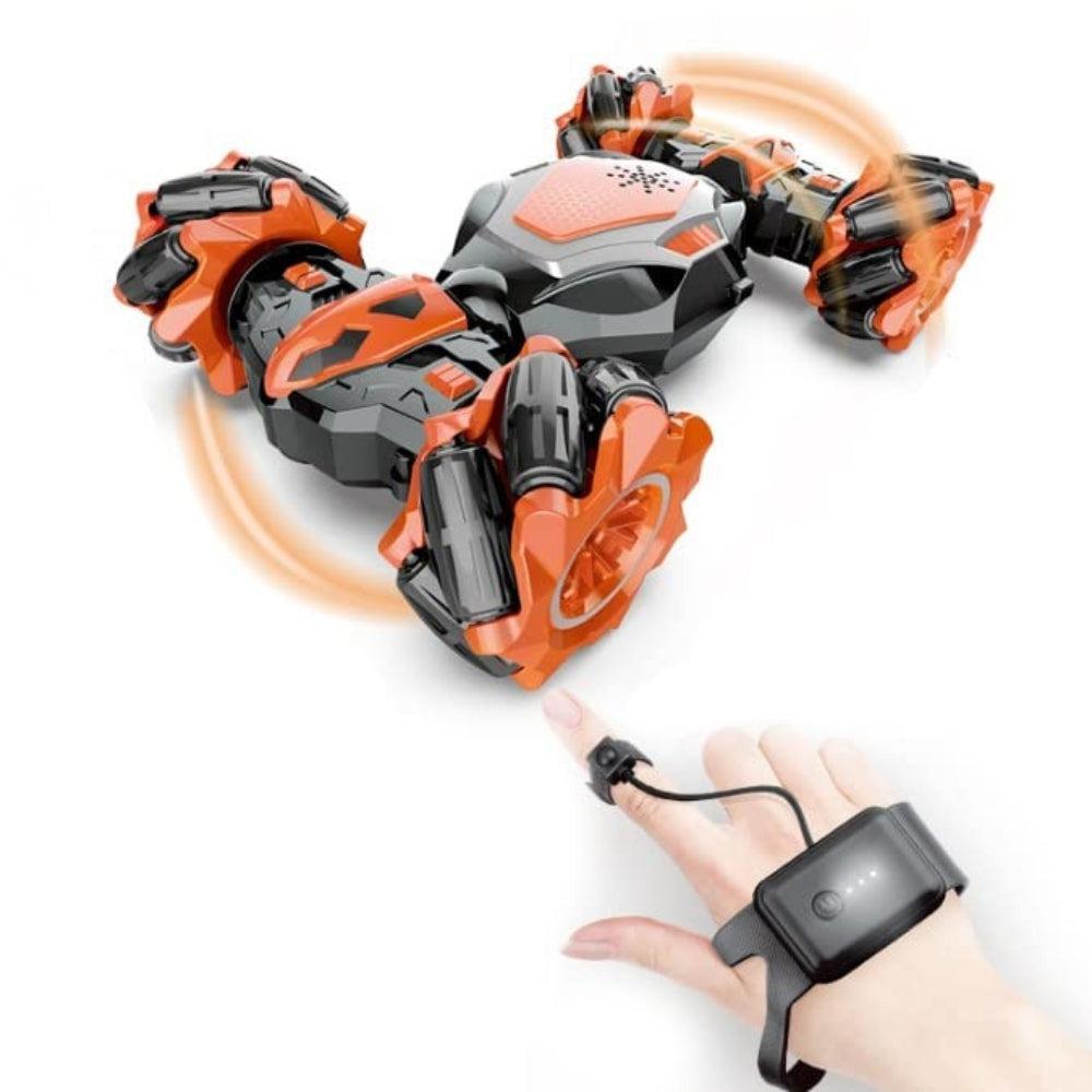 Remote Control Stunt Car,2.4GHz 4WD Remote Control Car, Deformable All-Terrain Off Road Car with 360° Flips and Double Sided Rotating, Watch Gesture Sensor Cool Toy Car