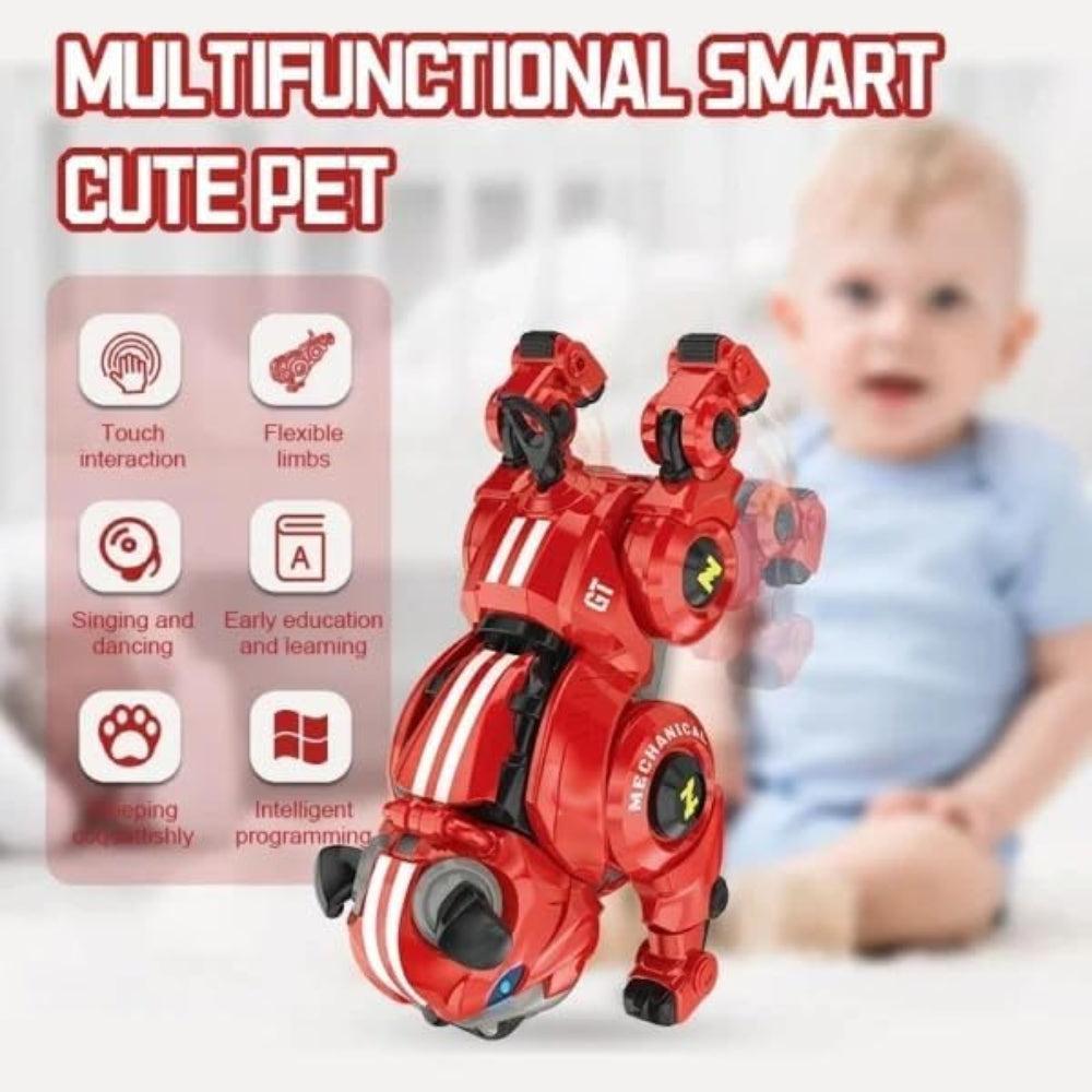 Robot Dog for Kids, Remote Control Robot Rechargeable Programing Stunt Robo Dog with Sing, Dance, Touch Function, Robotic Dog Toy for Boys s, Red
