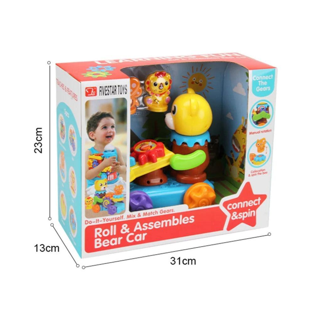 Roll & Assemble Bear Car Puzzle Toy
