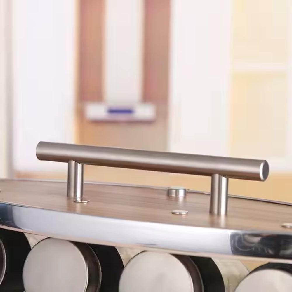 Rotating Seasoning Rack with Handle, Kitchen Supplies, Spice Storage Containers and Household Products, Wooden Rack