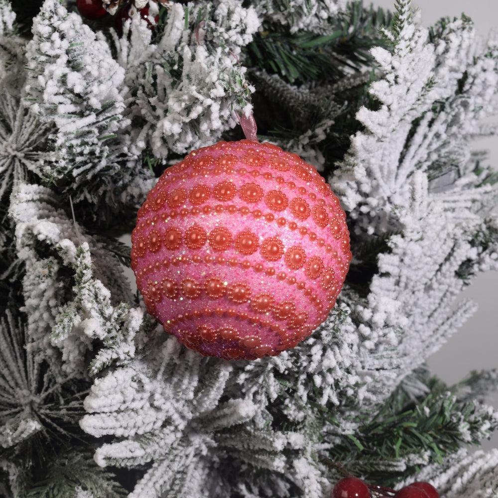 Ruby Radiance – Handcrafted Red Beaded Christmas Ornament 3PCS