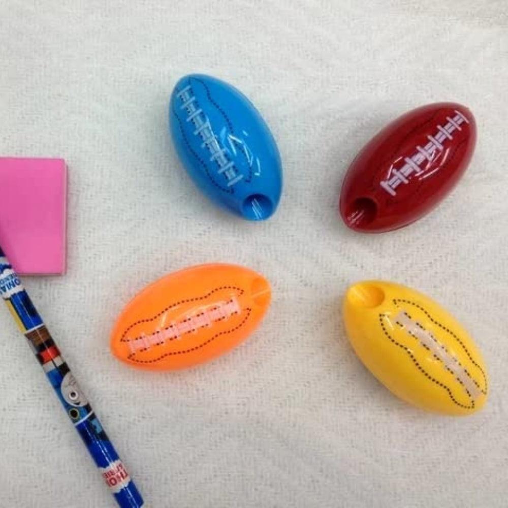 Rugby Football Shape Plastic Pencil Sharpener, Stationery for Kids School Boys Girls, Birthday Return Gifts