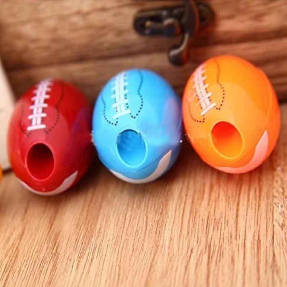 Rugby Football Shape Plastic Pencil Sharpener, Stationery for Kids School Boys Girls, Birthday Return Gifts