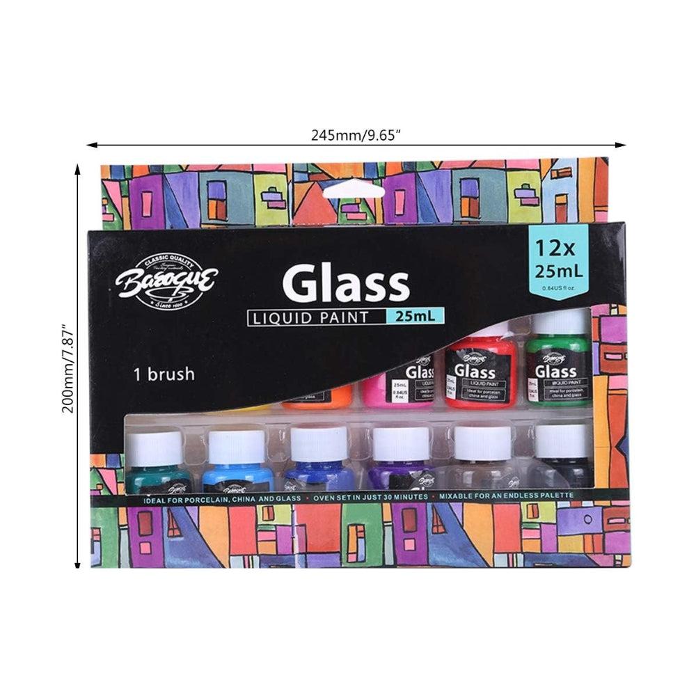 S-Trouble 12 x 25ml Heavy Body Colors Rich Pigments Glass Paint Set For Painting Canvas Crafts