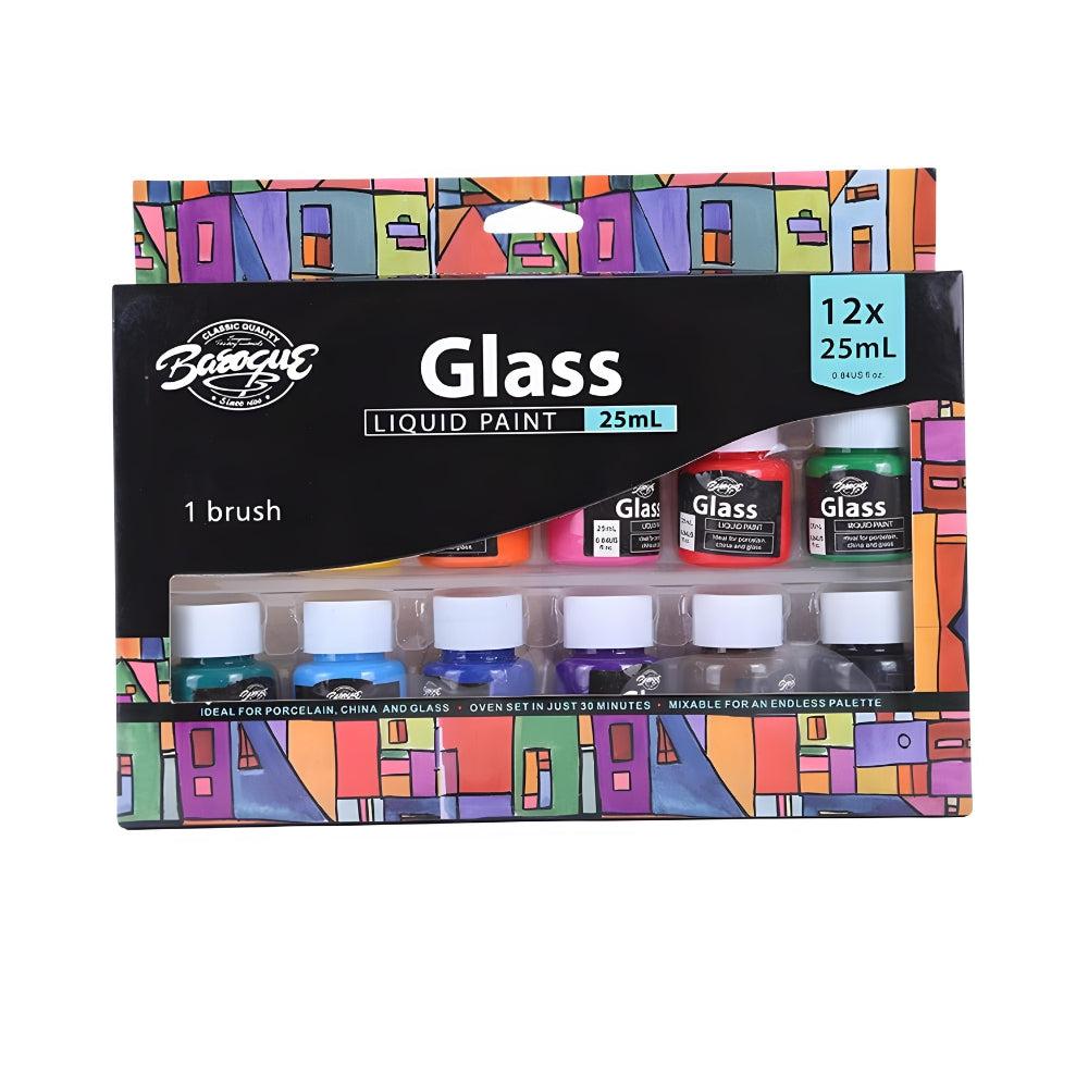 S-Trouble 12 x 25ml Heavy Body Colors Rich Pigments Glass Paint Set For Painting Canvas Crafts