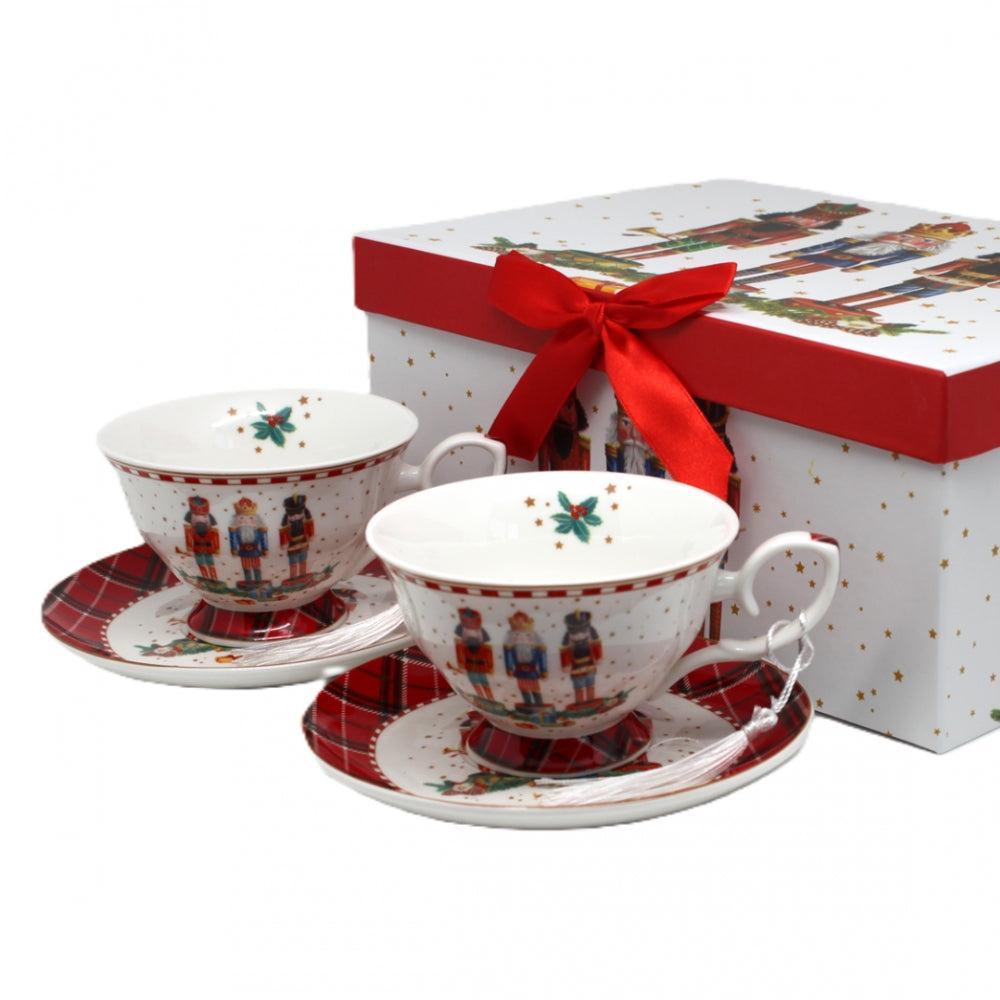 SET OF TWO CUPS WITH SAUCERS BOX