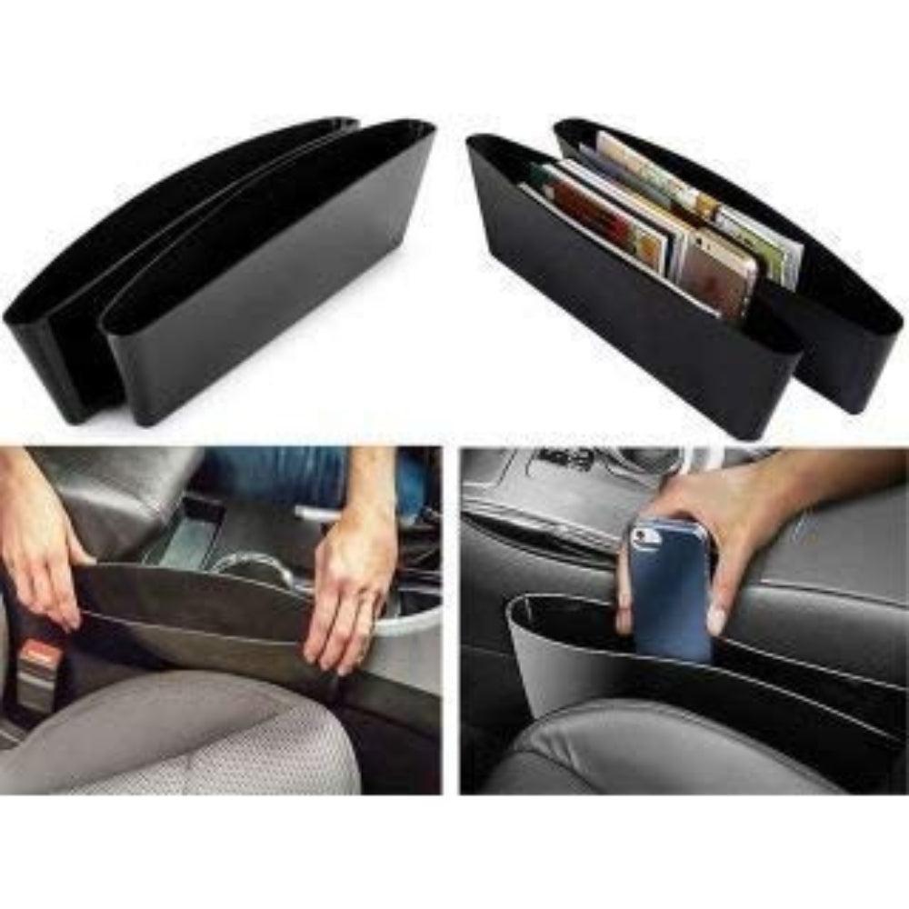SHREEJIIH 2Pcs Catch Caddy Car Seat Catcher, Car Organizer Black Color for Innova Crista, Audi A4 & All Other Cars 1 Set 2 Pcs Multicolor