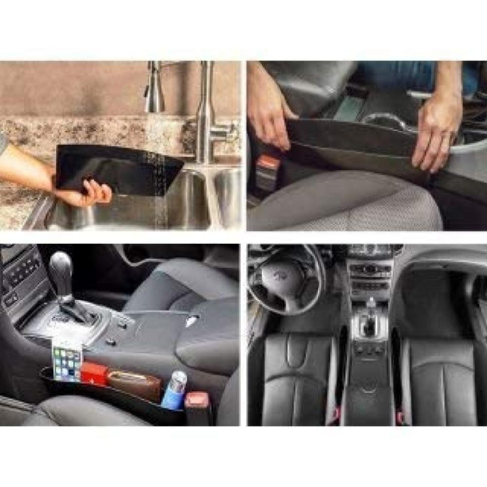 SHREEJIIH 2Pcs Catch Caddy Car Seat Catcher, Car Organizer Black Color for Innova Crista, Audi A4 & All Other Cars 1 Set 2 Pcs Multicolor