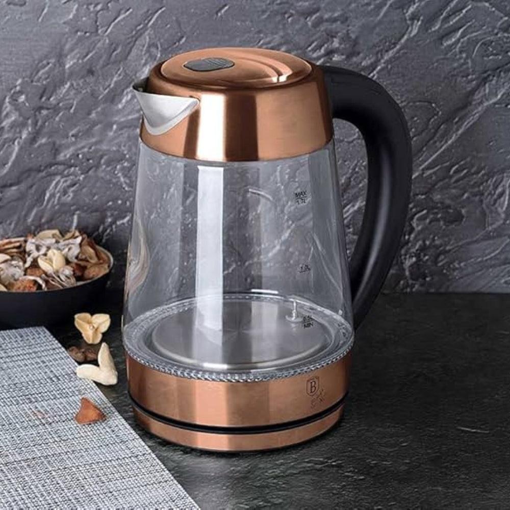 SOKANY 1500W Transparent Hot Water Kettle Turkish Electric Kettle with Teapot 2.2L