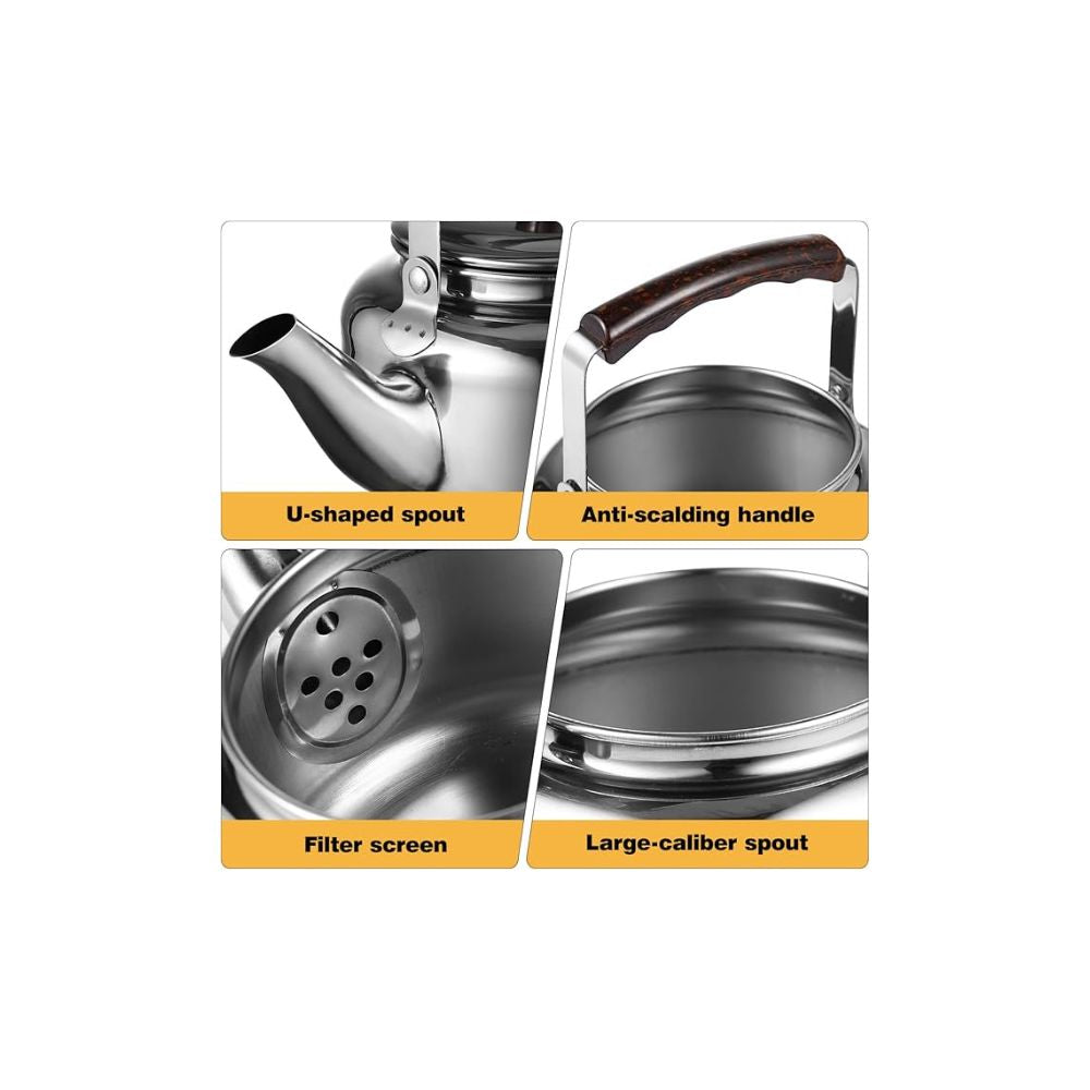 STOPAZA 2L Stainless Steel Whistle Tea Kettle
