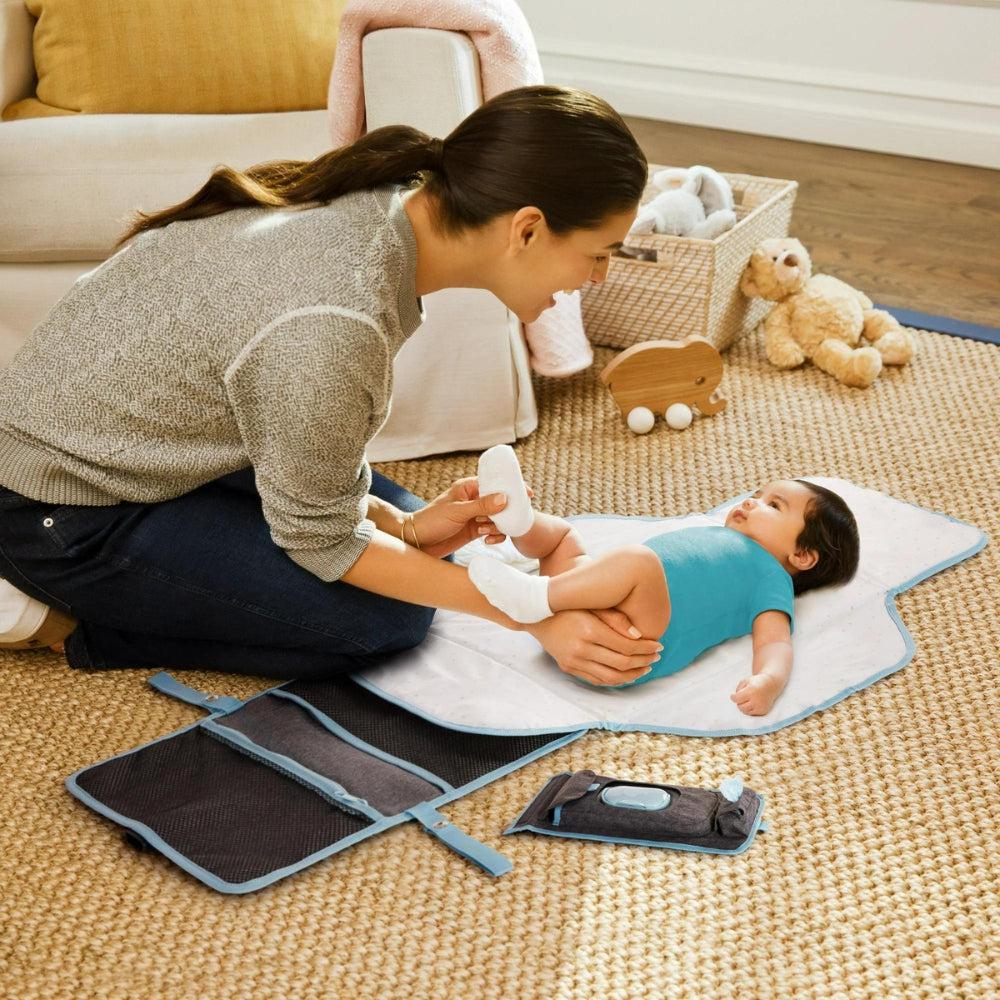 SafeFit Antimicrobial Baby Changing Pad XL, Includes Wipes Dispenser